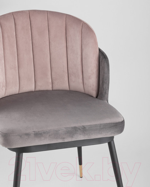 Изображение товара Стул Stool Group Пенелопа / FDC8054 FUT-81 + FUT-64 (вельвет темно-серый/розовый)
