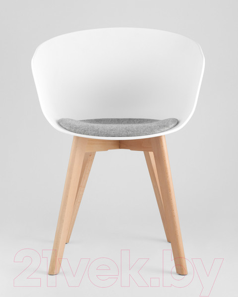 Изображение товара Стул Stool Group Libra Soft / 8320F (белый с подушкой/деревянные ножки)