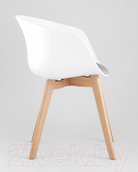 Изображение товара Стул Stool Group Libra Soft / 8320F (белый с подушкой/деревянные ножки)