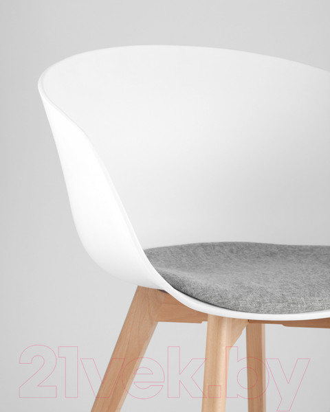 Изображение товара Стул Stool Group Libra Soft / 8320F (белый с подушкой/деревянные ножки)