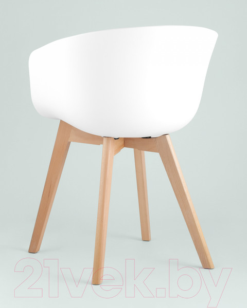 Изображение товара Стул Stool Group Libra Soft / 8320F (белый с подушкой/деревянные ножки)