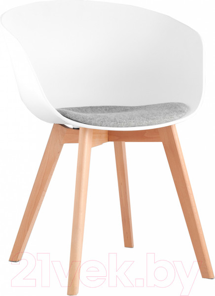 Изображение товара Стул Stool Group Libra Soft / 8320F (белый с подушкой/деревянные ножки)