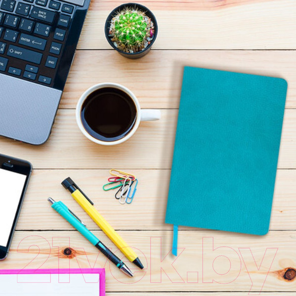 Изображение товара Ежедневник Brauberg Stylish / 111862 (бирюзовый, кожзам)