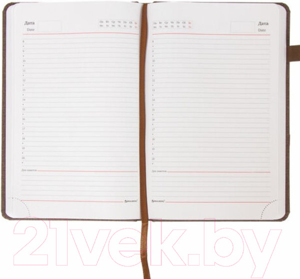 Изображение товара Ежедневник Brauberg Finest / 111870 (коричневый, кожзам)