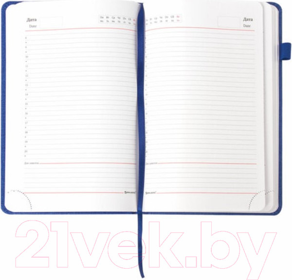 Изображение товара Ежедневник Brauberg Finest / 111872 (синий, кожзам)