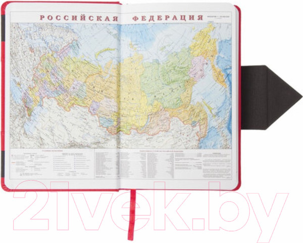 Изображение товара Ежедневник Brauberg Waves / 111874 (красный/черный, кожзам)