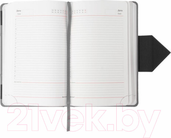 Изображение товара Ежедневник Brauberg Waves / 111875 (черный/серый, кожзам)