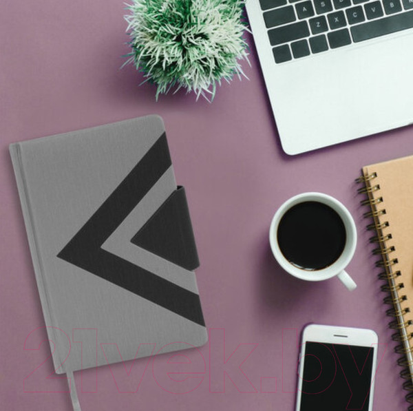 Изображение товара Ежедневник Brauberg Waves / 111875 (черный/серый, кожзам)