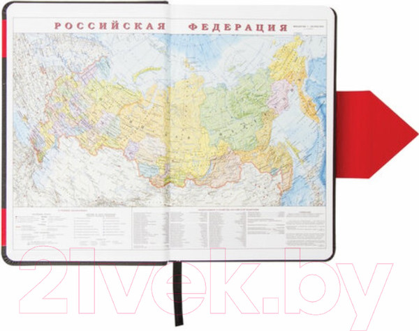 Изображение товара Ежедневник Brauberg Waves / 111876 (черный/красный, кожзам)