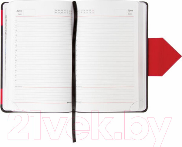 Изображение товара Ежедневник Brauberg Waves / 111876 (черный/красный, кожзам)