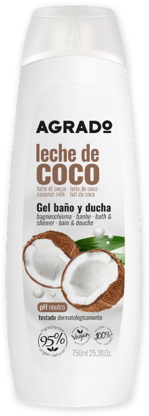 Изображение товара Гель для душа Agrado Bath & Shower Gel Coconut Milk (750мл)
