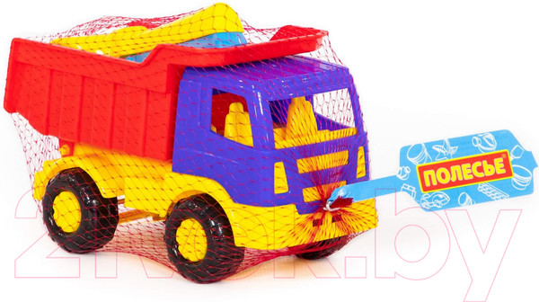 Изображение товара Набор игрушек для песочницы Полесье Самосвал Салют с совком и грабельками / 8991