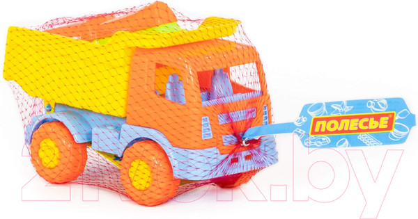Изображение товара Набор игрушек для песочницы Полесье Самосвал Салют с совком и грабельками / 8991