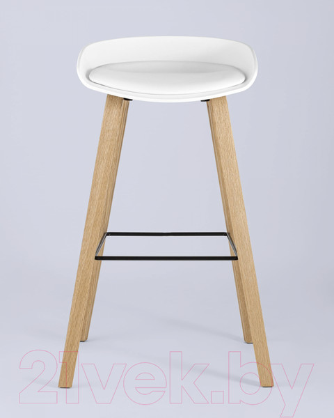Изображение товара Стул барный Stool Group Libra с ПУ подушкой / 8319B (белый/деревянные ножки)