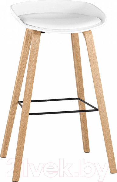 Изображение товара Стул барный Stool Group Libra с ПУ подушкой / 8319B (белый/деревянные ножки)