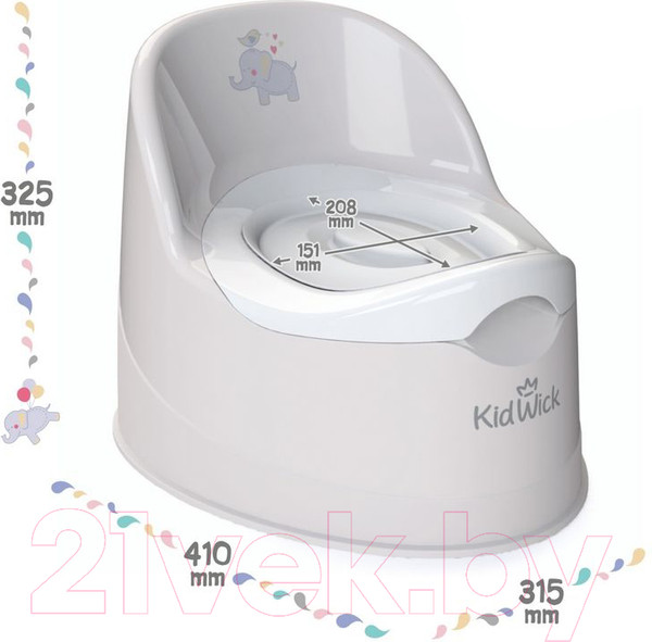 Изображение товара Детский горшок Kidwick Гранд / KW050402 (серый/белый)