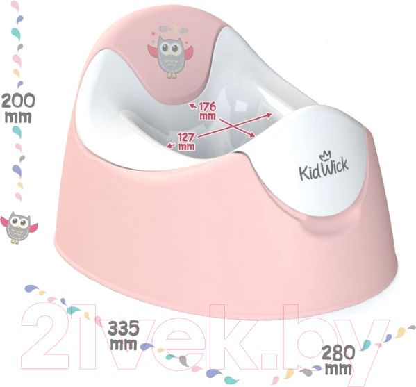 Изображение товара Детский горшок Kidwick Трио / KW090301 (розовый/белый)