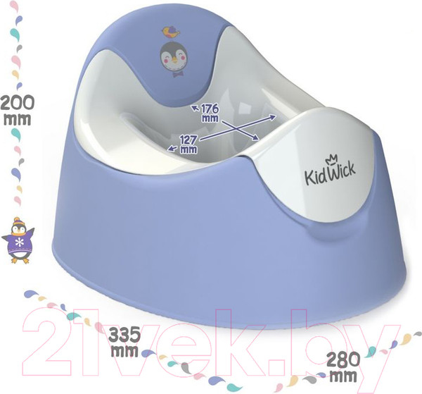 Изображение товара Детский горшок Kidwick Трио / KW090501 (фиолетовый/белый)