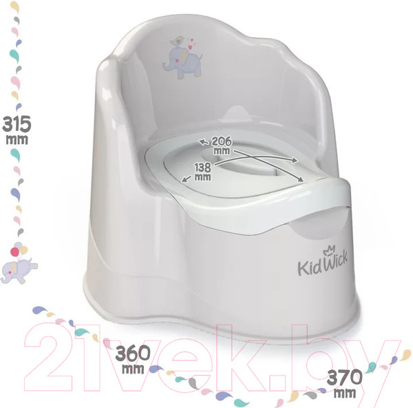 Изображение товара Детский горшок Kidwick Трон / KW070402 (серый/белый)