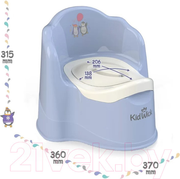 Изображение товара Детский горшок Kidwick Трон / KW070502 (фиолетовый/белый)