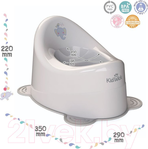 Изображение товара Детский горшок Kidwick Улитка / KW040401 (серый/темно-серый)