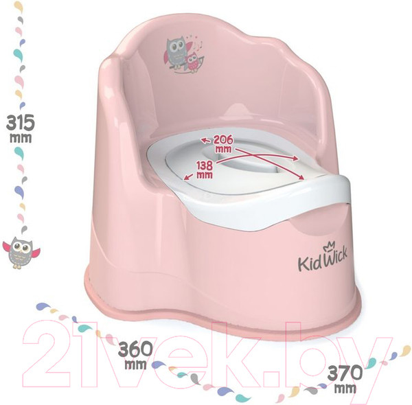 Изображение товара Детский горшок Kidwick Королевский / KW080304 (розовый/темно-розовый/белый)