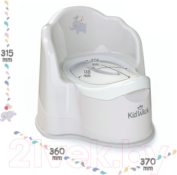 Изображение товара Детский горшок Kidwick Королевский / KW080404 (серый/темно-серый/белый)