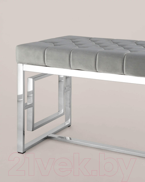 Изображение товара Банкетка Stool Group Бруклин / BENCH-012-GR (вельвет серый/сталь серебристый)