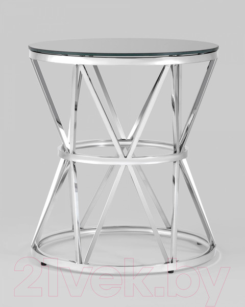 Изображение товара Журнальный столик Stool Group Вива 50x50 / EET-080 (стекло черное/сталь серебристый)