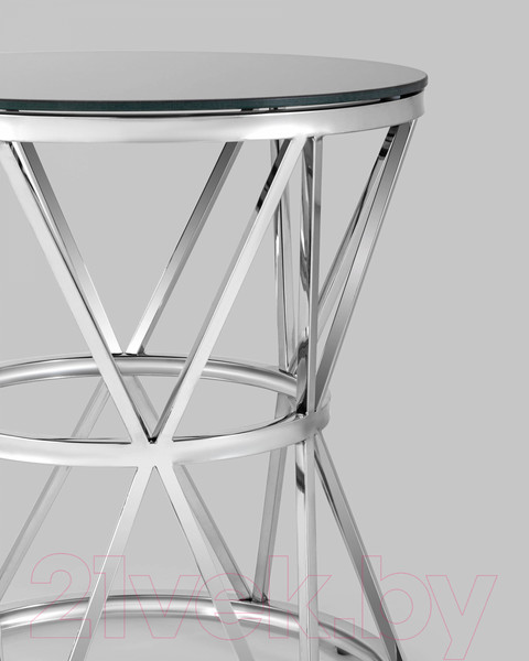 Изображение товара Журнальный столик Stool Group Вива 50x50 / EET-080 (стекло черное/сталь серебристый)