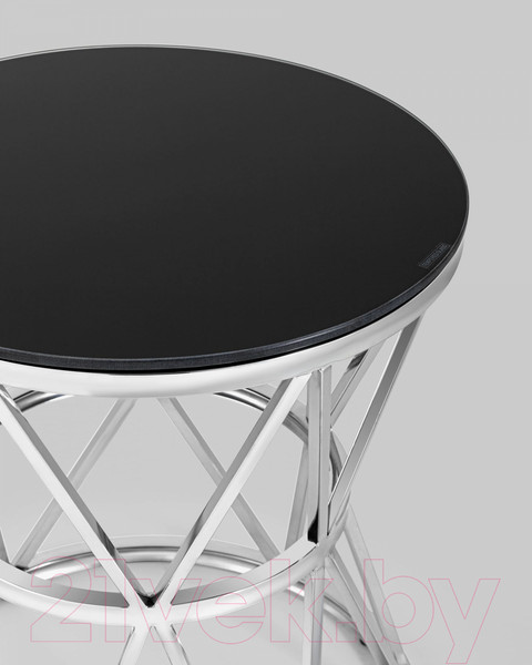Изображение товара Журнальный столик Stool Group Вива 50x50 / EET-080 (стекло черное/сталь серебристый)