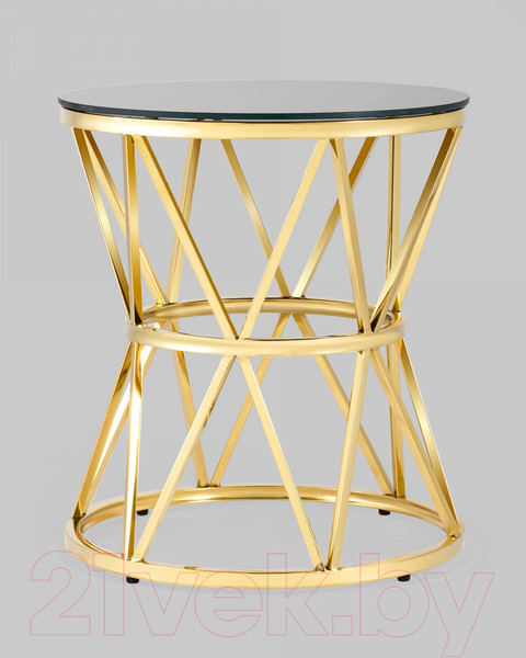 Изображение товара Журнальный столик Stool Group Вива 50x50 / EET-080-TG (стекло черное/сталь золото)