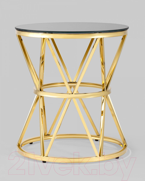Изображение товара Журнальный столик Stool Group Вива 50x50 / EET-080-TG (стекло черное/сталь золото)