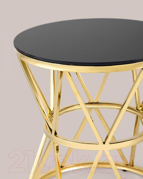 Изображение товара Журнальный столик Stool Group Вива 50x50 / EET-080-TG (стекло черное/сталь золото)