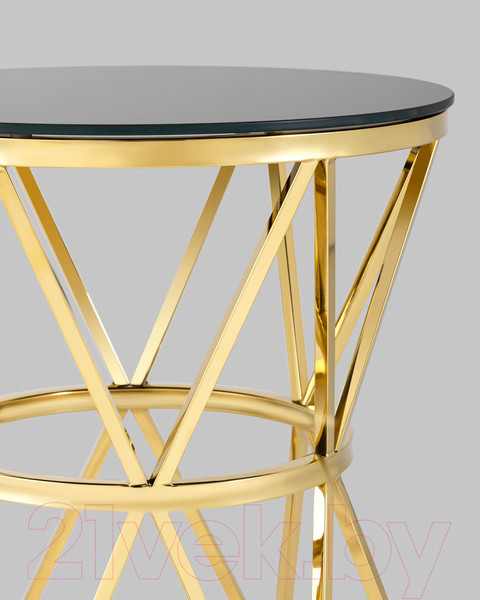 Изображение товара Журнальный столик Stool Group Вива 50x50 / EET-080-TG (стекло черное/сталь золото)