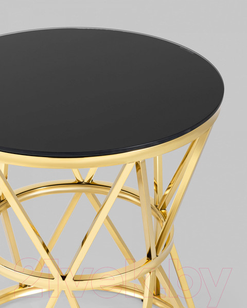 Изображение товара Журнальный столик Stool Group Вива 50x50 / EET-080-TG (стекло черное/сталь золото)