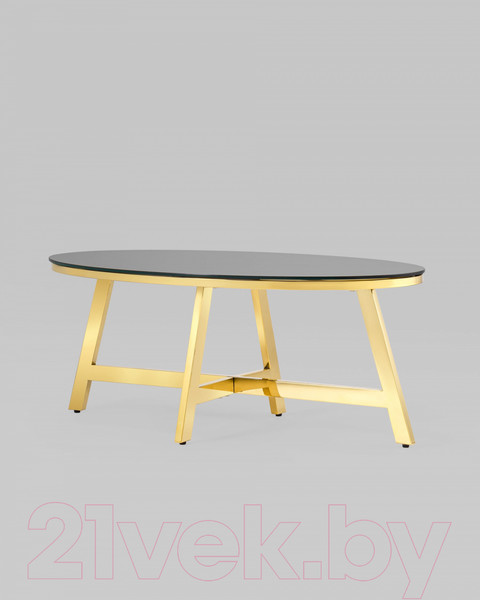 Изображение товара Журнальный столик Stool Group Альба 100x50 / ECT-095-O-TG (стекло черное/сталь золото)