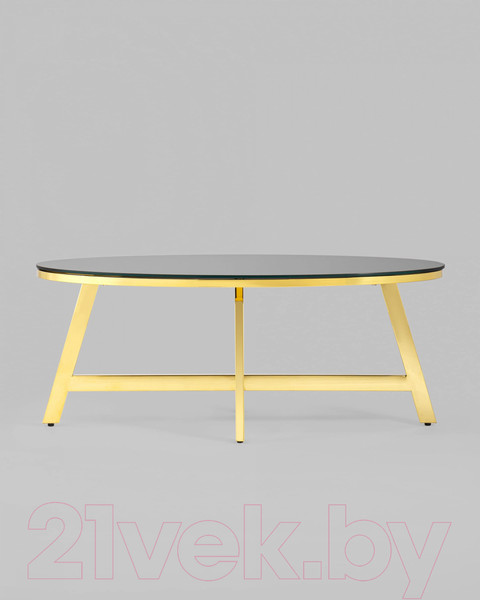 Изображение товара Журнальный столик Stool Group Альба 100x50 / ECT-095-O-TG (стекло черное/сталь золото)