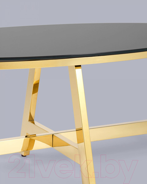 Изображение товара Журнальный столик Stool Group Альба 100x50 / ECT-095-O-TG (стекло черное/сталь золото)