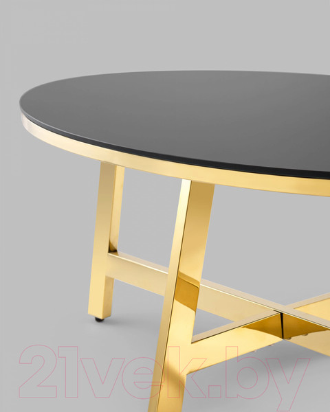Изображение товара Журнальный столик Stool Group Альба 100x50 / ECT-095-O-TG (стекло черное/сталь золото)
