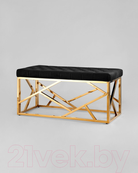 Изображение товара Банкетка Stool Group Арт Деко / BENCH-016-TG (вельвет черный/сталь золото)
