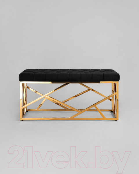 Изображение товара Банкетка Stool Group Арт Деко / BENCH-016-TG (вельвет черный/сталь золото)