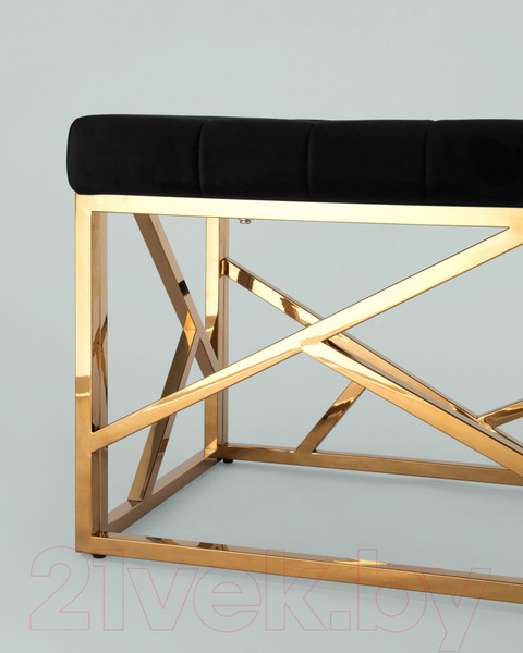 Изображение товара Банкетка Stool Group Арт Деко / BENCH-016-TG (вельвет черный/сталь золото)