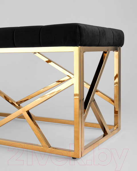 Изображение товара Банкетка Stool Group Арт Деко / BENCH-016-TG (вельвет черный/сталь золото)