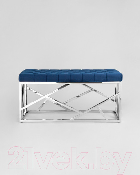 Изображение товара Банкетка Stool Group Арт Деко / BENCH-016 (вельвет синий/сталь серебристый)