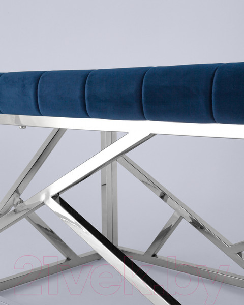 Изображение товара Банкетка Stool Group Арт Деко / BENCH-016 (вельвет синий/сталь серебристый)