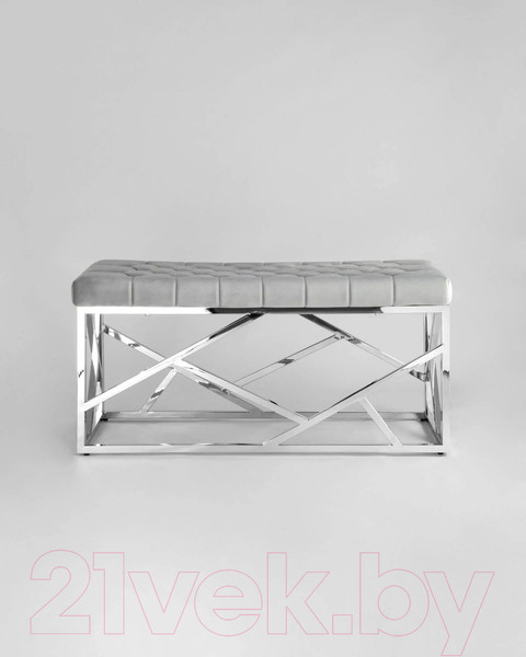 Изображение товара Банкетка Stool Group Арт Деко BENCH-016-GR (вельвет серый/сталь серебристый)
