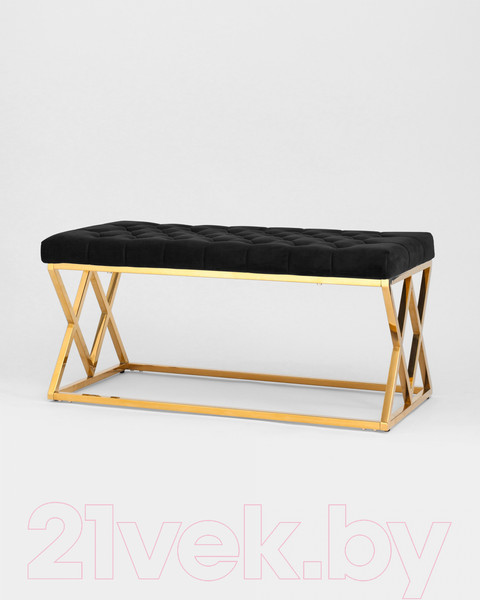 Изображение товара Банкетка Stool Group Инсигния / BENCH-011-TG (вельвет черный/сталь золото)