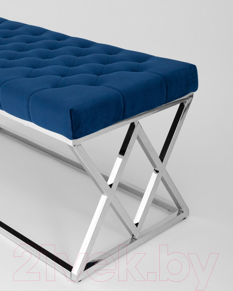 Изображение товара Банкетка Stool Group Инсигния / BENCH-011 (вельвет синий/сталь серебристый)