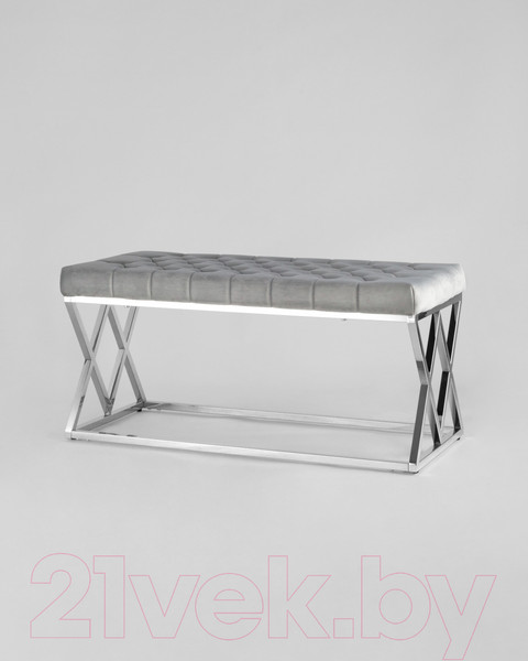 Изображение товара Банкетка Stool Group Инсигния / BENCH-011-GR (вельвет серый/сталь серебристый)